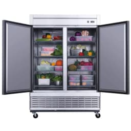 NSF 54'' Reach In Refrigerator 42 Cu.ft. Commercial 2-Door Upright Refrigerator in Stainless Steel - Thumbnail 8
