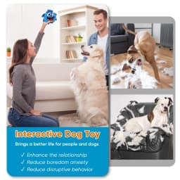 Petbobi Dog Toys Interactive Plush Giggle Ball Squeak Crazy Bouncer Toy for Pets, Blue - Thumbnail 7