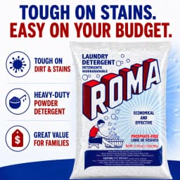 Roma Powder Laundry Detergent, Heavy Duty Cleaning for Stains, Grease and Dirt, 1.1 lb - Thumbnail 2