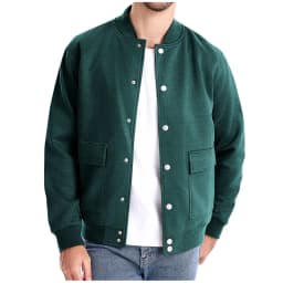 Maoxin Men's Coats and Jackets Men's Lapel Leather Jacket Casual Loose Men's Leather Jacket Solid Color Long Sleeved Hooded Casual Jacket/jacket Green S - Thumbnail 2