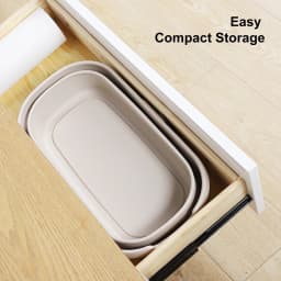 Eyliden Collapsible Plastic Bucket with Handle Grip for Mop Cleaning Washing Fit Sponge, Flat, Cotton Mop, Beige Color - Thumbnail 7