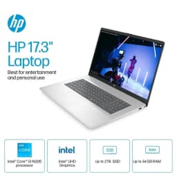 HP 17 Laptop for Business and Students - w/Microsoft Office Lifetime License, 17.3" HD+ 250 Nits IPS Display - Thumbnail 3