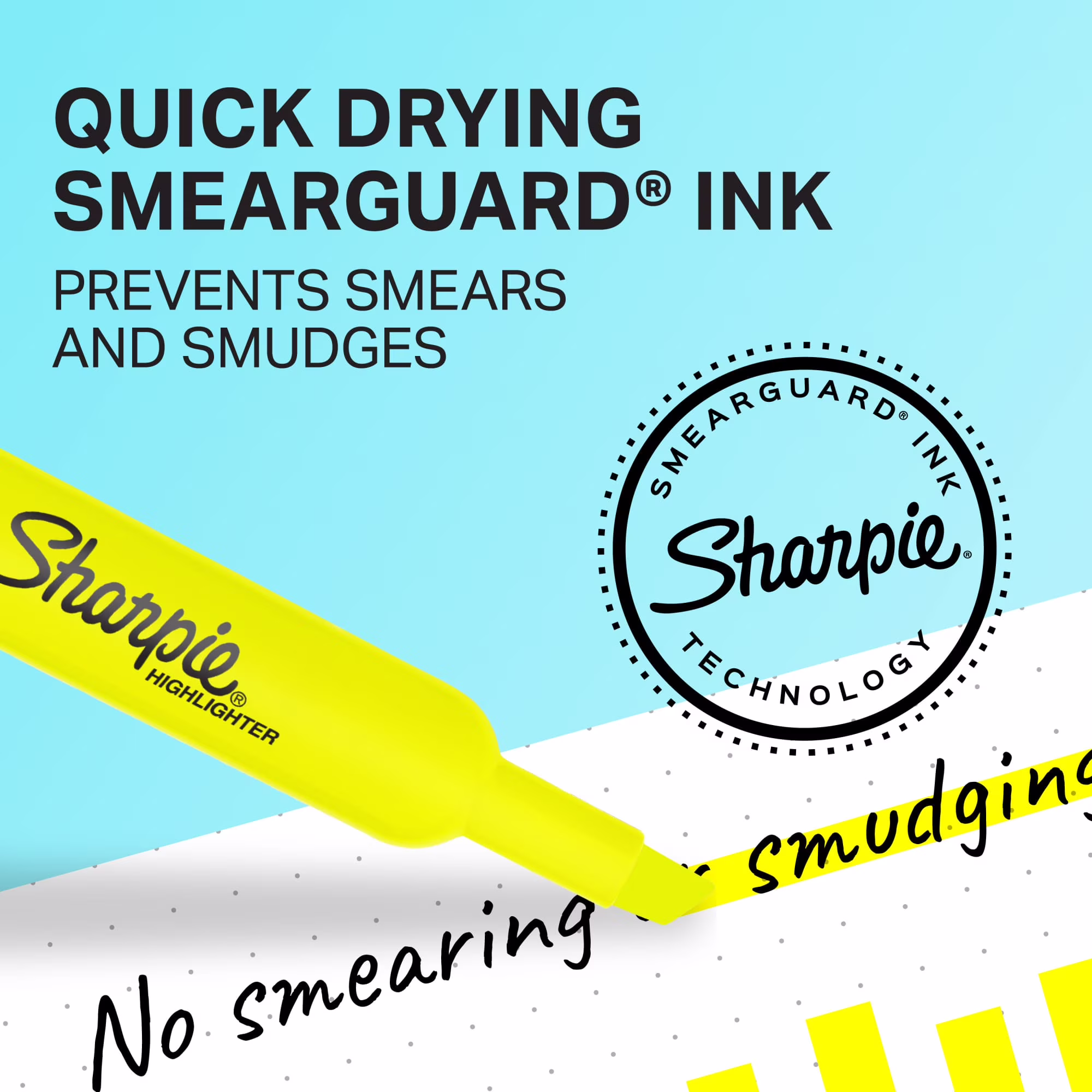 Sharpie Tank Style Highlighters, Chisel Tip, Fluorescent Yellow, 4 Count - Thumbnail 2