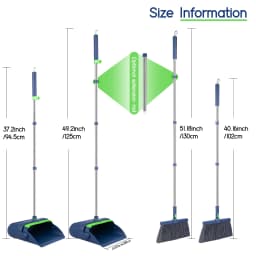 SUGARDAY Broom and Dustpan Combo Set for Home Floors Broom and Dust Pan Combo with Long Handle - Thumbnail 4