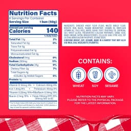 Bimbo White Hot Dog Buns, 8 count, Hot Dog Buns, 14 oz Bag - Thumbnail 4