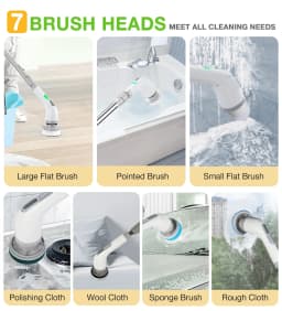LOHEER Electric Spin Scrubber, Cordless Bathroom Scrubber Cleaning Brush for Floor, Bathtub, Kitchen - Thumbnail 5