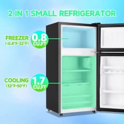 TACOOL 2.5Cu.ft Small Refrigerator Mini Fridge for Dorm with Drink Holder and Egg Tray, Dark Grey - Thumbnail 7