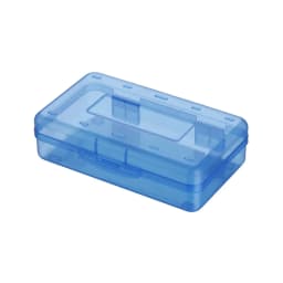 UALSRZL Extra Large Pencil Box, Clear Plastic Pencil Case with Snap Lid, Stackable Organizer for Pens, Markers, Crayons, Stickers & Supplies, Blue - Thumbnail 2