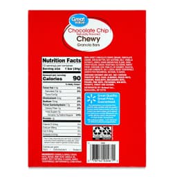 Great Value Chocolate Chip Chewy Granola Bars, 0.84 oz, 10 Count - Thumbnail 7