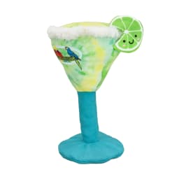 Multipet Margaritaville Margarita Glass, Plush Dog Toy, Squeaker and Crinkle Noise, Tie Dye Pattern with a Smiley Face Lime - Thumbnail 5