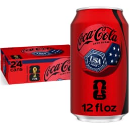 Coca-Cola Zero Sugar Soda Pop Cans, 12 fl oz, 24 Pack - Thumbnail 1