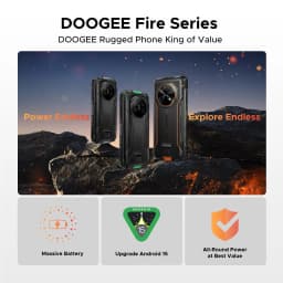 DOOGEE Fire 7 Ultra 5G Rugged Cell Phone,13000mAh Battery/33W Fast Charge,32GB+256GB(2TB TF),6.6"HD+90Hz,IP68/IP69K,125dB Speaker,Nfc,Dual Sim - Thumbnail 8