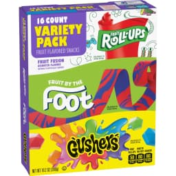 Fruit Roll-Ups, Fruit by the Foot, Gushers Gluten Free Fruit Flavored Snacks (16 Pouches) - Thumbnail 7