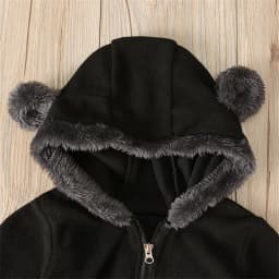 Lojoutye 2025 Baby Girl Snap Up Romper Baby Boy Bear Ears Footed Summer Clothes for Hooded Romper Jumpsuit Baby Boy Summer Clothes Coat - Thumbnail 6