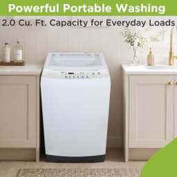 Hamilton Beach 2.1 Top Load Portable Washing Machine with 6 Wash Cycles, White, HBPW210 - Thumbnail 6