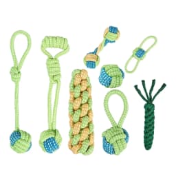 MGEZCOO Dog Toys for Aggressive Chewers Pack of 8 | Eco-Friendly Puppy Toys, Knotted Cotton Rope for Dental Health & Interactive Play - Thumbnail 1