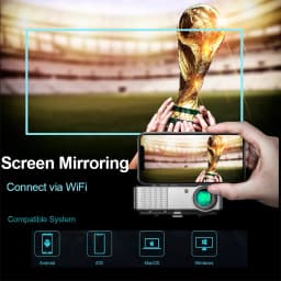 FLZEN F1A 1.2:1 Throw 1080p 1080P Full HD Home Theatre Video Projector, Black - Thumbnail 4