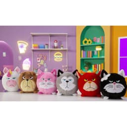 Hangry Petz: Lucy Pink Cat - 12" Animal Plush, Squeeze Tummy For Sounds, Hungry Angry Expression, Embroidered Face, Soft Round Companion, Kids - Thumbnail 11