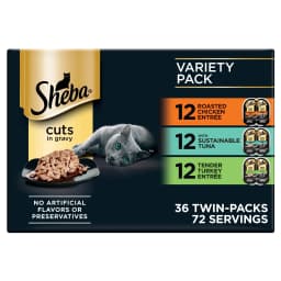 Sheba Perfect Portions Variety Pack Cuts In Gravy Cat Food, 2.6 Oz Twin-Pack Trays (36 Count) - Thumbnail 1