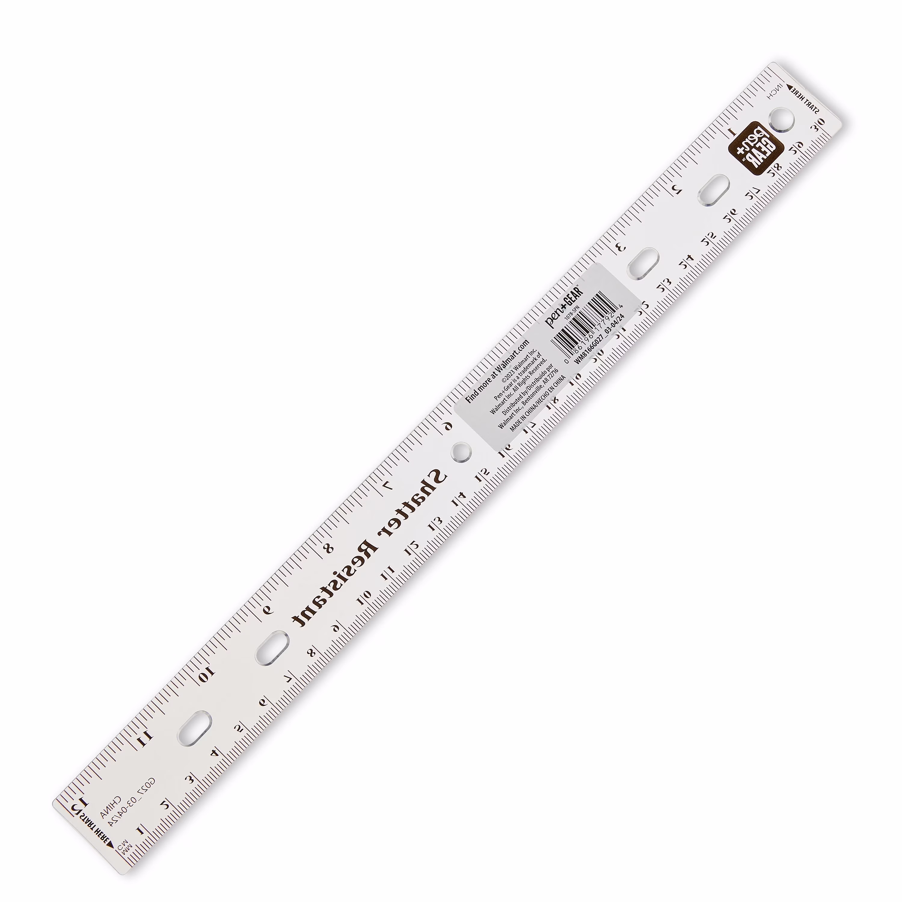 Pen+Gear 12" Plastic Ruler – Clear, Bulk pack Available , recommend for Middle School, High School, College - Thumbnail 5