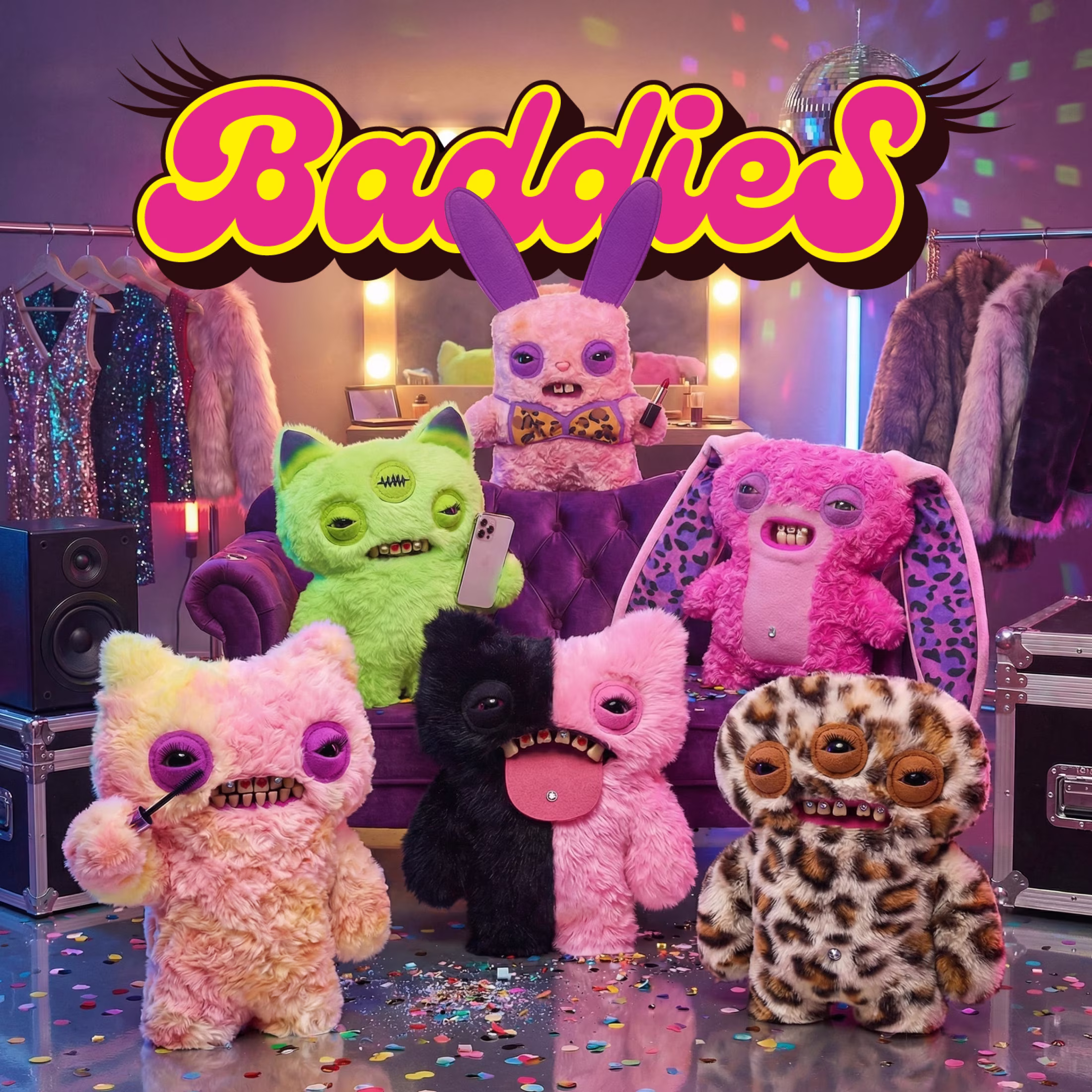 Fuggler Baddies Fuggs 9 Inch (Wide Eyed Weirdo) by ZURU - Ugly Monster Plush for All Ages - Thumbnail 5