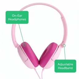 onn On-Ear Headphones with 3.5 mm Connector, Pink - Thumbnail 4