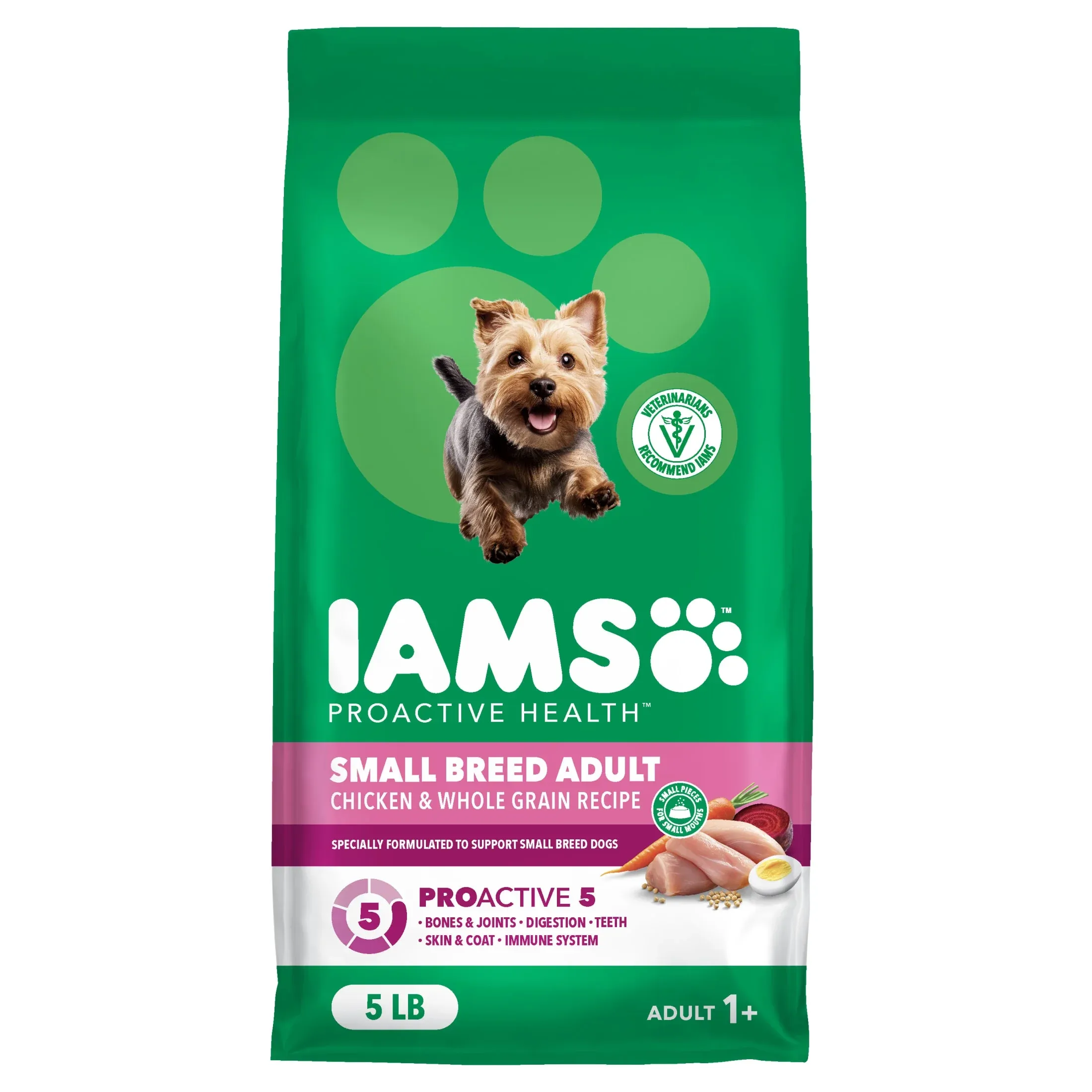 IAMS Proactive Health Small Breed Adult Chicken & Whole Grain Dry Dog Food 5 lb Bag