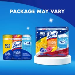 Lysol Disinfecting Wipes, All Purpose Cleaner, Multi Surface Antibacterial Cleaning Wipes, Cleaning Supplies, Lemon + Mango & Hibiscus + Crisp Linen - Thumbnail 3
