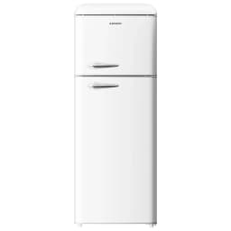 BANGSON 7.5 Cu.Ft Retro Fridge with Top Freezer for Vintage-Style Kitchen, Apartment & Office， 5 Adjustable Temperature, White - Thumbnail 2