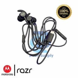RHEA- New Genuine Motorola Razr Denon Usb-C Earbud Headphones Wired - Black - Thumbnail 1