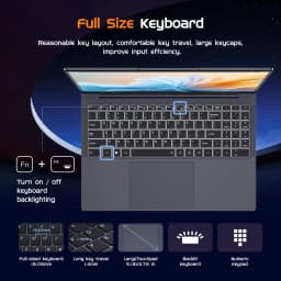 16" Laptop Computer,Intel Core i5,16GB RAM 512GB SSD,Windows 11 Pro Notebook PC,MS Office 2024 - Thumbnail 5