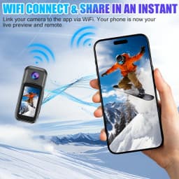B-Qtech Mini Body Camera 128GB, 1080P Action Cam with 1.5" Touch Screen & Charging Case, Wearable Video Recorder - Thumbnail 8