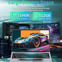 【Win 11 Pro/Office 2019】17.3" Large Laptop, 16GB RAM, 512GB SSD, FHD IPS Display, 6500Y (Up to 3.4 GHz), Fingerprint - Thumbnail 4