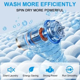 Dimedeal 17LBS Portable Washing Machine, Full Automatic Washer with Spin, 10 Programs Compact Laundry for Small Spaces - Thumbnail 6