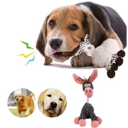LGCASL Pet Toy Clearance, Plush Dog Toy Durable Stuffed Animal Plush Chew Toy with Squeak Cute Plush Dog Toy for Small to Medium Dogs, Pink Donkey - Thumbnail 2
