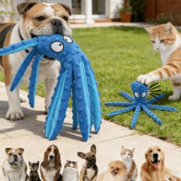 Heavy Duty Chew Resistant Squeaky Dog Toys 12.6 Inch Interactive Puzzle Pet Toy with Noise Maker Machine Washable - Thumbnail 1