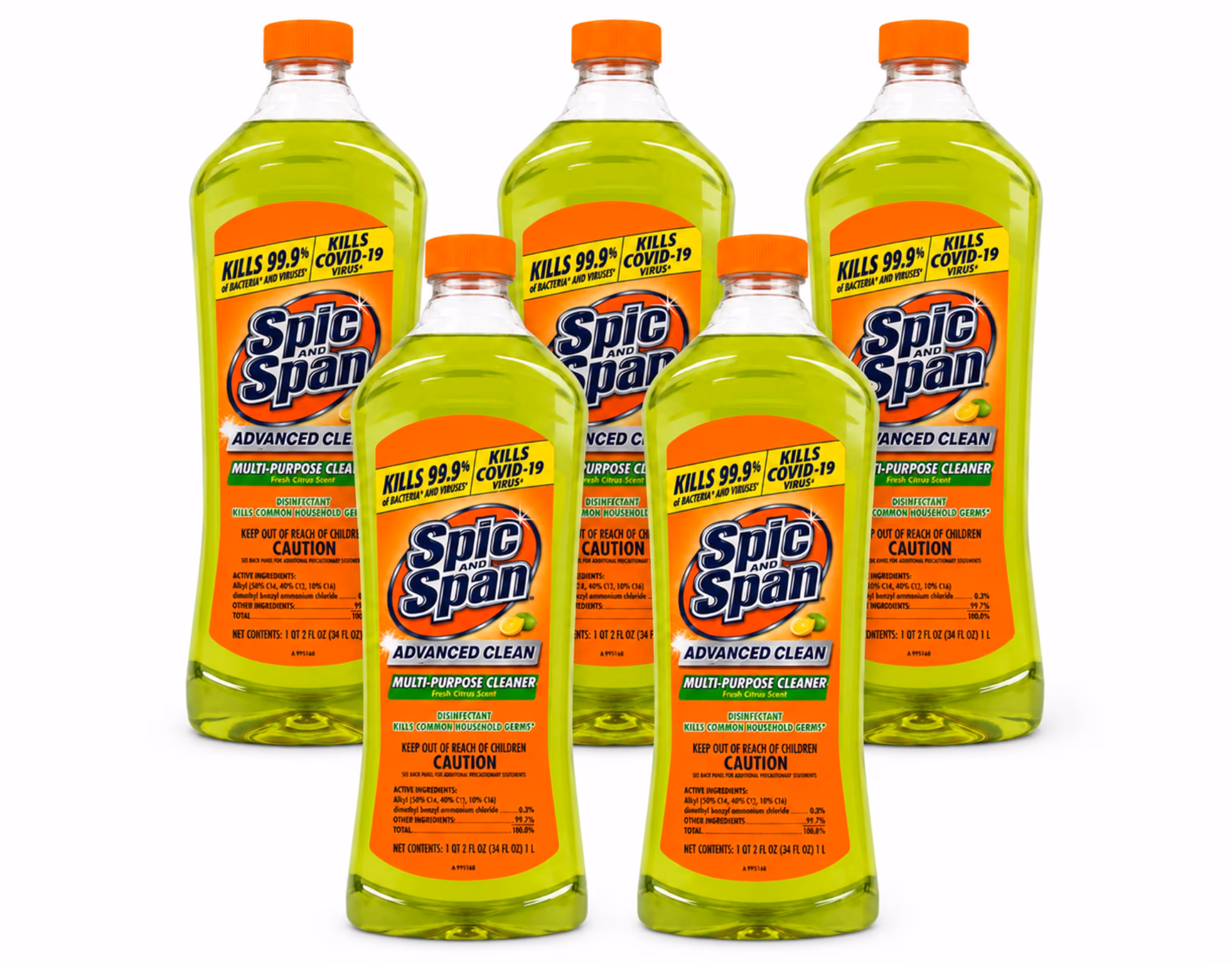 Spic and Span Multi-Surface & Floor Cleaner, Citrus Scent, 34 fl oz 5 Pack - Thumbnail 1