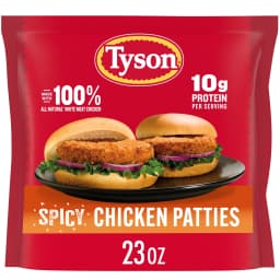 Tyson White Meat Spicy Breaded Chicken Patties, 23 oz (Frozen, Fully Cooked) - Thumbnail 1