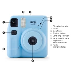 Fujifilm instax Mini SE Instant Camera Bundle with Case, 10 Pack Film, Album, and Frame Stickers, Light Blue (Value Bundle) - Thumbnail 15