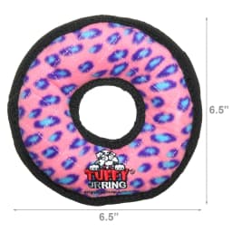 Tuffy Jr Ring Pink Leopard Durable Plush Dog Toy - Thumbnail 5
