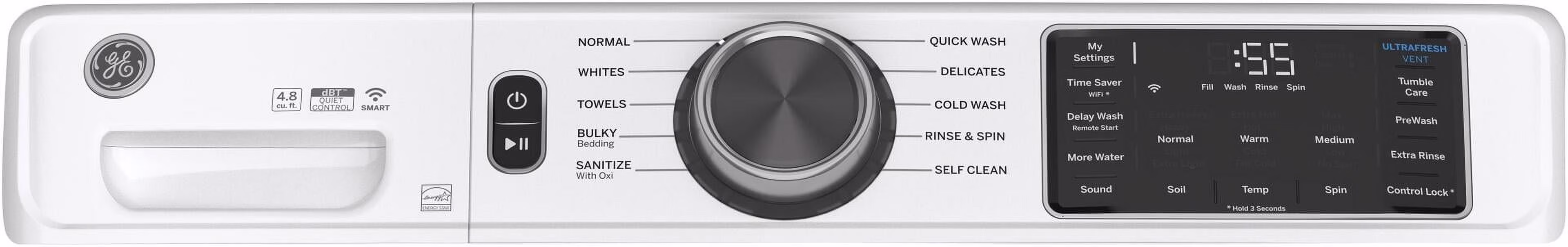 GE GFW550S 28" Wide 4.8 Cu Ft. Front Loading Washing Machines Washer - White - Thumbnail 4