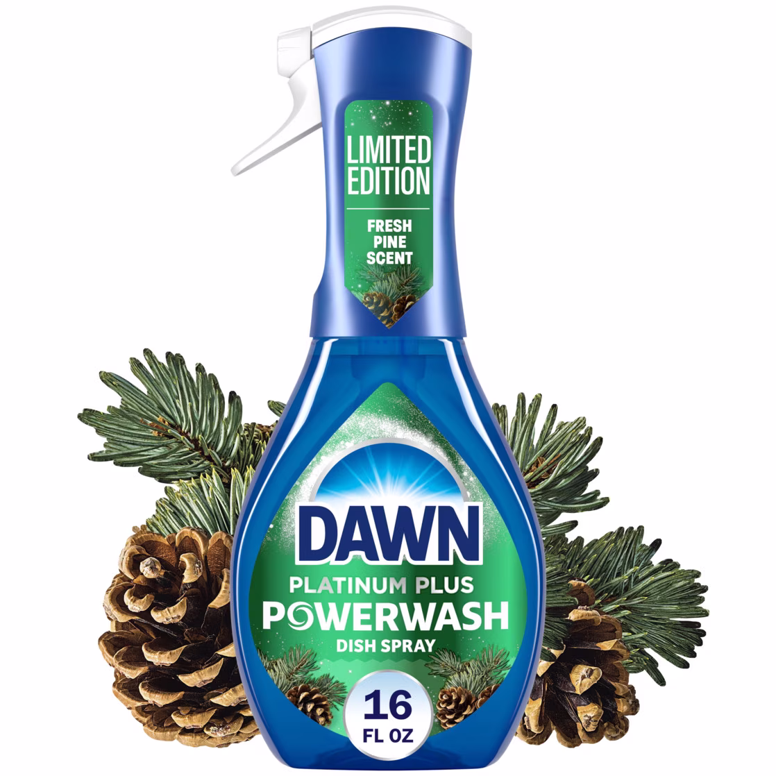 Dawn Powerwash Spray, Dish Soap, Fresh Pine, Christmas Tree Scent, 1 Starter Kit, 16 fl oz - Thumbnail 2