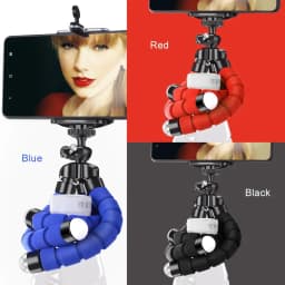 Flexible Phone Tripod Stand with 360° Ball Head, Non-Slip Legs, Universal Phone Mount, for Vlogging, Travel, Live Streaming, Black - Thumbnail 3