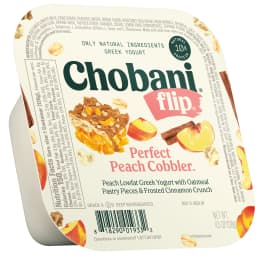 Chobani Flip Low-Fat Greek Yogurt, Perfect Peach Cobbler 4.5 oz Cup - Thumbnail 7