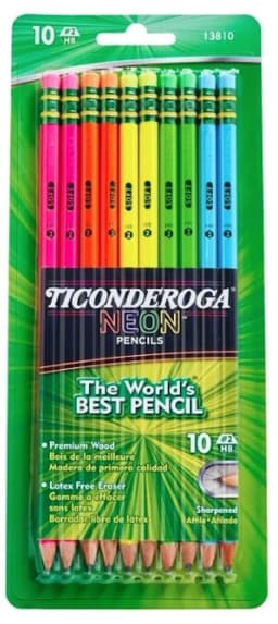 Dixon Ticonderoga No. 2 Assorted Neon Pencils (Pack of 2) - Thumbnail 1