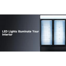 Glass Door Merchandiser Freezer 70 Cu.ft Swing Door Commercial Reach-In Display Freezers with LED Top Panel Upright Freeze Storage - Thumbnail 13