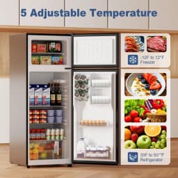 BANGSON 7.7 Cu.ft Top Freezer Refrigerator for Apartments, Energy Saving, Adjustable Thermostat, Large Capacity, Low Noise, Silver - Thumbnail 3
