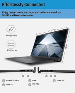 Dell Inspiron 15 Business Laptop, 15.6" FHD Touchscreen Display, AMD Ryzen 5 7530U(>i7-1255U), 16GB RAM, 1TB SSD - Thumbnail 5