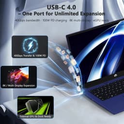 17.3" FHD 144Hz AI Laptop 32GB RAM 2TB SSD AMD Ryzen AI 370 (50 TOPS NPU) with Radeon 890M GPU-USB 4.0 eGPU - Thumbnail 5