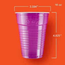Hefty Party On Disposable Plastic Party Cups, Assorted Colors, 16 oz., 100 Count - Thumbnail 2